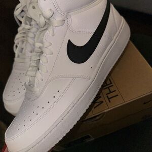 New Nike Court Vision Mid NN Black White Size 9.5 Mens 11 Woman